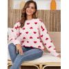 imageGihuo Valentine Heart Sweater for Women Cute Kawaii Casual Crewneck Long Sleeve Knitted Pullover SweatersBeige