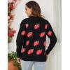 imageGihuo Valentine Heart Sweater for Women Cute Kawaii Casual Crewneck Long Sleeve Knitted Pullover SweatersBlack