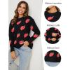 imageGihuo Valentine Heart Sweater for Women Cute Kawaii Casual Crewneck Long Sleeve Knitted Pullover SweatersBlack