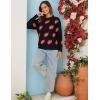 imageGihuo Valentine Heart Sweater for Women Cute Kawaii Casual Crewneck Long Sleeve Knitted Pullover SweatersBlack