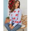 imageGihuo Valentine Heart Sweater for Women Cute Kawaii Casual Crewneck Long Sleeve Knitted Pullover SweatersBlue