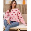 imageGihuo Valentine Heart Sweater for Women Cute Kawaii Casual Crewneck Long Sleeve Knitted Pullover SweatersPink