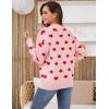 imageGihuo Valentine Heart Sweater for Women Cute Kawaii Casual Crewneck Long Sleeve Knitted Pullover SweatersPink