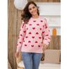 imageGihuo Valentine Heart Sweater for Women Cute Kawaii Casual Crewneck Long Sleeve Knitted Pullover SweatersPink