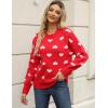 imageGihuo Valentine Heart Sweater for Women Cute Kawaii Casual Crewneck Long Sleeve Knitted Pullover SweatersRed