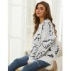 imageGihuo Women Dinosaur Oversized Sweater Graphic Crewneck Knitted Pullover Casual Loose Fit Jumper TopsWhite