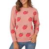 imageGihuo Valentine Heart Sweater for Women Cute Kawaii Casual Crewneck Long Sleeve Knitted Pullover Sweaters01pink