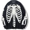 imageGihuo Women Dinosaur Oversized Sweater Graphic Crewneck Knitted Pullover Casual Loose Fit Jumper TopsBblack