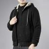 imageGihuo Mens Winter Sherpa Lined Hoodie Zip Up Sweatshirt Heavyweight Warm Fleece Jacket with Pockets02black Sherpa Shell