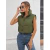 imageGihuo Womens Cropped Puffer Vest Winter Crop Vest Lightweight Sleeveless Warm Outerwear Puffer Jacket Padded GiletArmy