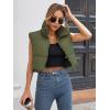 imageGihuo Womens Cropped Puffer Vest Winter Crop Vest Lightweight Sleeveless Warm Outerwear Puffer Jacket Padded GiletArmy
