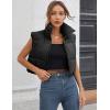 imageGihuo Womens Cropped Puffer Vest Winter Crop Vest Lightweight Sleeveless Warm Outerwear Puffer Jacket Padded GiletBlack