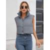 imageGihuo Womens Cropped Puffer Vest Winter Crop Vest Lightweight Sleeveless Warm Outerwear Puffer Jacket Padded GiletGreyblue