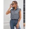 imageGihuo Womens Cropped Puffer Vest Winter Crop Vest Lightweight Sleeveless Warm Outerwear Puffer Jacket Padded GiletGreyblue