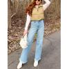 imageGihuo Womens Cropped Puffer Vest Winter Crop Vest Lightweight Sleeveless Warm Outerwear Puffer Jacket Padded GiletKhaki