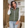 imageGihuo Womens Puffer Vest Zip Up Quilted Padded Winter Sleeveless Hooded Vest Gilet Warm Jacket Outerwear VestArmy