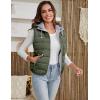 imageGihuo Womens Puffer Vest Zip Up Quilted Padded Winter Sleeveless Hooded Vest Gilet Warm Jacket Outerwear VestArmy