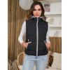 imageGihuo Womens Puffer Vest Zip Up Quilted Padded Winter Sleeveless Hooded Vest Gilet Warm Jacket Outerwear VestBlack