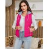imageGihuo Womens Puffer Vest Zip Up Quilted Padded Winter Sleeveless Hooded Vest Gilet Warm Jacket Outerwear VestRose Red