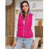 imageGihuo Womens Puffer Vest Zip Up Quilted Padded Winter Sleeveless Hooded Vest Gilet Warm Jacket Outerwear VestRose Red