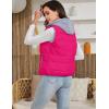 imageGihuo Womens Puffer Vest Zip Up Quilted Padded Winter Sleeveless Hooded Vest Gilet Warm Jacket Outerwear VestRose Red