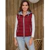imageGihuo Womens Puffer Vest Zip Up Quilted Padded Winter Sleeveless Hooded Vest Gilet Warm Jacket Outerwear VestWine