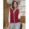 imageGihuo Womens Puffer Vest Zip Up Quilted Padded Winter Sleeveless Hooded Vest Gilet Warm Jacket Outerwear VestWine
