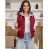 imageGihuo Womens Puffer Vest Zip Up Quilted Padded Winter Sleeveless Hooded Vest Gilet Warm Jacket Outerwear VestWine