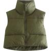 imageGihuo Womens Cropped Puffer Vest Winter Crop Vest Lightweight Sleeveless Warm Outerwear Puffer Jacket Padded GiletArmy