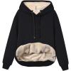 imageGihuo Womens Winter Warm Hoodie Sherpa Fleece Lined Pullover Hoodie Hooded Sweatshirt Heavyweight Casual Tops02 Black