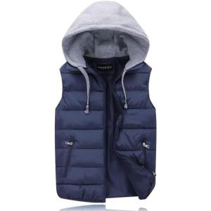 imageGihuo Womens Puffer Vest Zip Up Quilted Padded Winter Sleeveless Hooded Vest Gilet Warm Jacket Outerwear Vest02navy