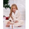 imageGihuo Girls Fleece Pants Sets Fuzzy 2 Piece Outfits Lapel Collar Pullover Sweatshirt Set Sweatsuit 514YBeige