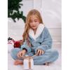 imageGihuo Girls Fleece Pants Sets Fuzzy 2 Piece Outfits Lapel Collar Pullover Sweatshirt Set Sweatsuit 514YBlue
