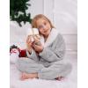 imageGihuo Girls Fleece Pants Sets Fuzzy 2 Piece Outfits Lapel Collar Pullover Sweatshirt Set Sweatsuit 514YLightgrey
