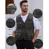 imageGihuo Mens Fishing Vest Utility Safari Travel Vest with Pockets Outdoor Work Photo Cargo Fly Summer VestArmy Greenmesh