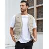 imageGihuo Mens Fishing Vest Utility Safari Travel Vest with Pockets Outdoor Work Photo Cargo Fly Summer VestBeige