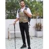 imageGihuo Mens Fishing Vest Utility Safari Travel Vest with Pockets Outdoor Work Photo Cargo Fly Summer VestBeigemesh