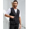 imageGihuo Mens Fishing Vest Utility Safari Travel Vest with Pockets Outdoor Work Photo Cargo Fly Summer VestBlack