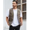 imageGihuo Mens Fishing Vest Utility Safari Travel Vest with Pockets Outdoor Work Photo Cargo Fly Summer VestGrey