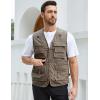 imageGihuo Mens Fishing Vest Utility Safari Travel Vest with Pockets Outdoor Work Photo Cargo Fly Summer VestGrey