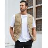 imageGihuo Mens Fishing Vest Utility Safari Travel Vest with Pockets Outdoor Work Photo Cargo Fly Summer VestKhaki