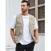 imageGihuo Mens Fishing Vest Utility Safari Travel Vest with Pockets Outdoor Work Photo Cargo Fly Summer VestLight Khaki