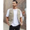 imageGihuo Mens Fishing Vest Utility Safari Travel Vest with Pockets Outdoor Work Photo Cargo Fly Summer VestLight Khaki