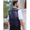 imageGihuo Mens Fishing Vest Utility Safari Travel Vest with Pockets Outdoor Work Photo Cargo Fly Summer VestNavymesh