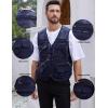 imageGihuo Mens Fishing Vest Utility Safari Travel Vest with Pockets Outdoor Work Photo Cargo Fly Summer VestNavymesh