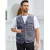 imageGihuo Mens Fishing Vest Utility Safari Travel Vest with Pockets Outdoor Work Photo Cargo Fly Summer VestSteelgrey