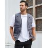 imageGihuo Mens Fishing Vest Utility Safari Travel Vest with Pockets Outdoor Work Photo Cargo Fly Summer VestSteelgrey