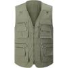 imageGihuo Mens Fishing Vest Utility Safari Travel Vest with Pockets Outdoor Work Photo Cargo Fly Summer VestArmy Green