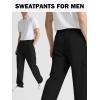 imageGihuo Mens Fleece Cargo Sweatpants Loose Fit Joggers with Pockets Open Bottom Lounge PantsBlack