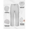 imageGihuo Mens Fleece Cargo Sweatpants Loose Fit Joggers with Pockets Open Bottom Lounge PantsLightgrey
